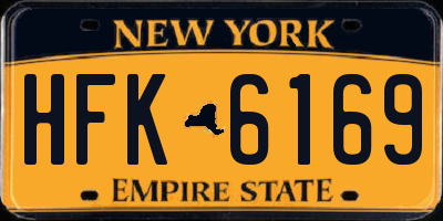 NY license plate HFK6169