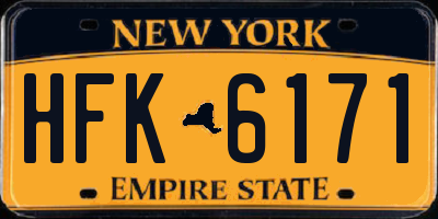 NY license plate HFK6171