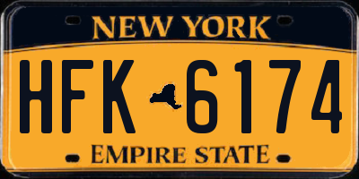 NY license plate HFK6174