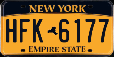 NY license plate HFK6177