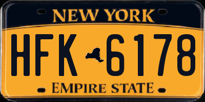 NY license plate HFK6178