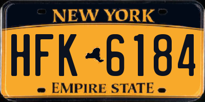 NY license plate HFK6184