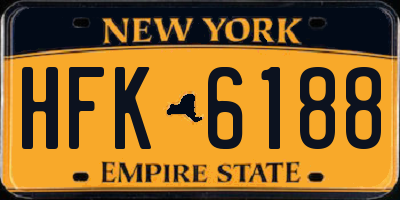 NY license plate HFK6188