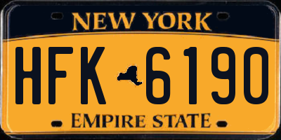 NY license plate HFK6190