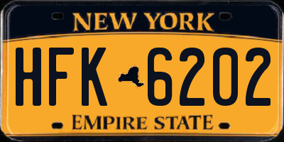 NY license plate HFK6202