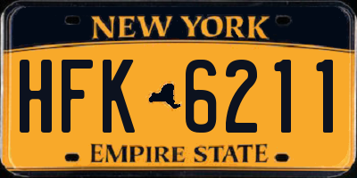 NY license plate HFK6211