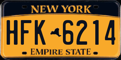 NY license plate HFK6214