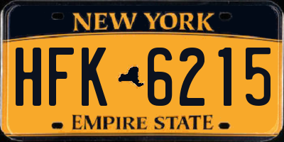 NY license plate HFK6215