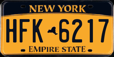 NY license plate HFK6217