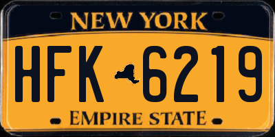 NY license plate HFK6219