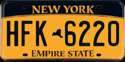NY license plate HFK6220