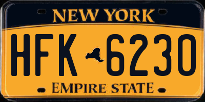 NY license plate HFK6230