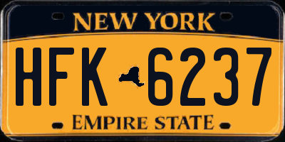 NY license plate HFK6237