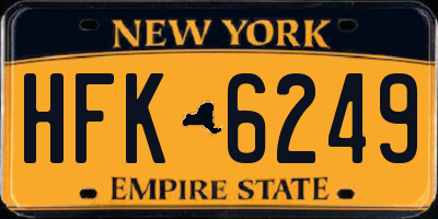 NY license plate HFK6249