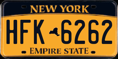NY license plate HFK6262