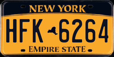 NY license plate HFK6264