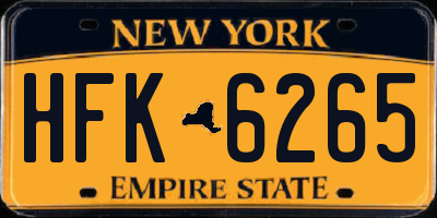NY license plate HFK6265