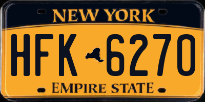 NY license plate HFK6270
