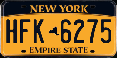 NY license plate HFK6275