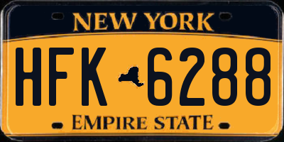 NY license plate HFK6288