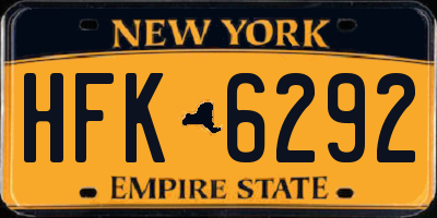 NY license plate HFK6292
