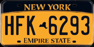 NY license plate HFK6293