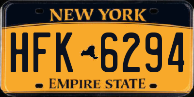 NY license plate HFK6294
