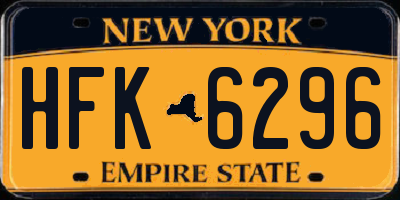 NY license plate HFK6296