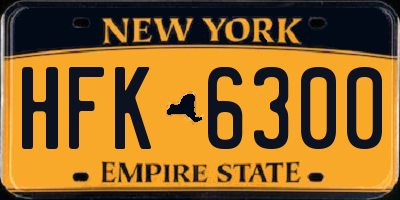 NY license plate HFK6300