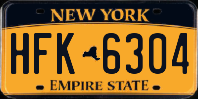 NY license plate HFK6304