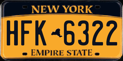 NY license plate HFK6322