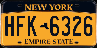 NY license plate HFK6326