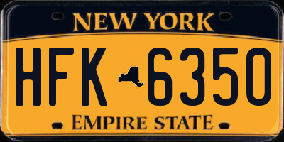 NY license plate HFK6350