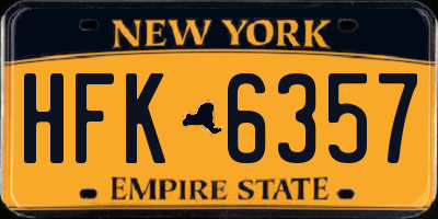 NY license plate HFK6357