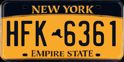 NY license plate HFK6361