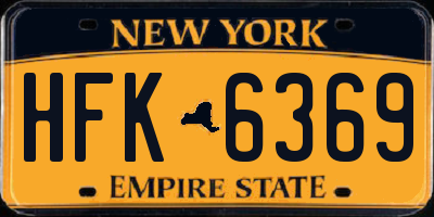 NY license plate HFK6369