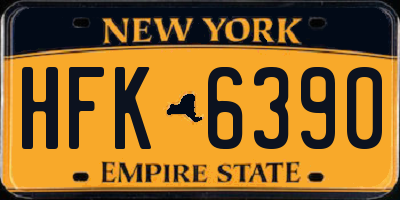 NY license plate HFK6390