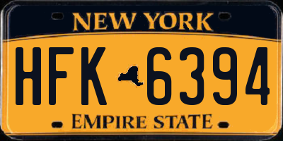 NY license plate HFK6394