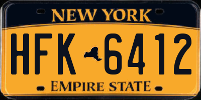 NY license plate HFK6412