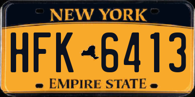 NY license plate HFK6413