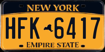 NY license plate HFK6417