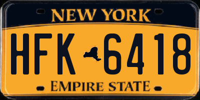 NY license plate HFK6418