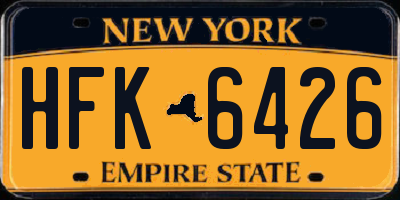 NY license plate HFK6426