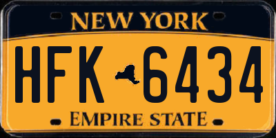 NY license plate HFK6434
