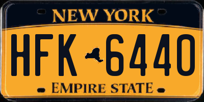 NY license plate HFK6440