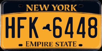 NY license plate HFK6448