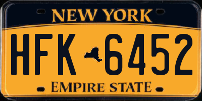 NY license plate HFK6452