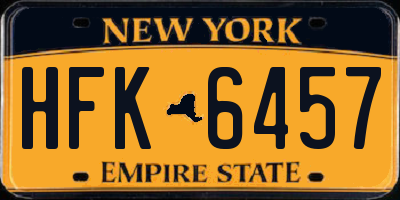 NY license plate HFK6457