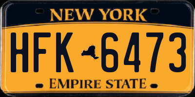 NY license plate HFK6473