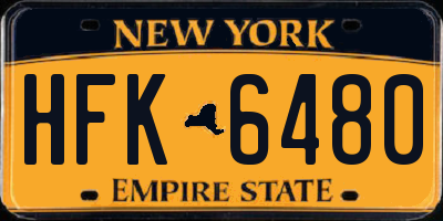 NY license plate HFK6480